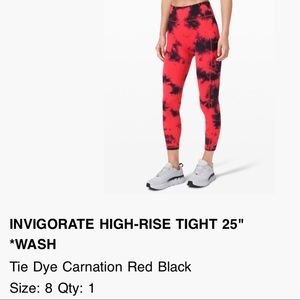 Lululemon Tie-dye black & Red Leggings EUC